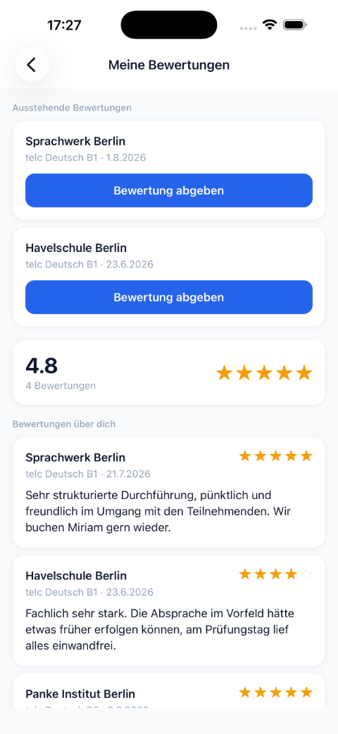 Sprachschulwerk-App auf dem iPhone: deine Bewertungen von Sprachschulen